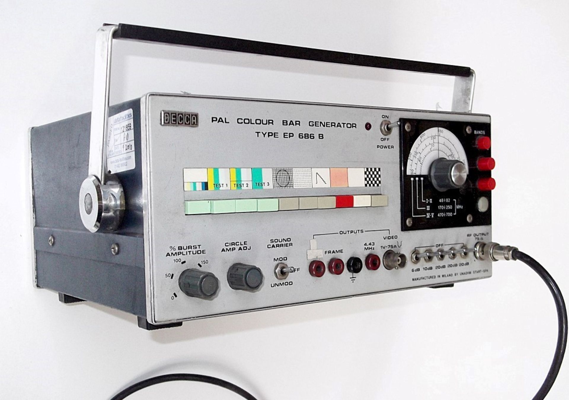 1 x Decca Colour Bar Generator (Pal) - Model Type: EP 686 B (EP686B) - REF: MIT66 - Used, Item - Image 2 of 2