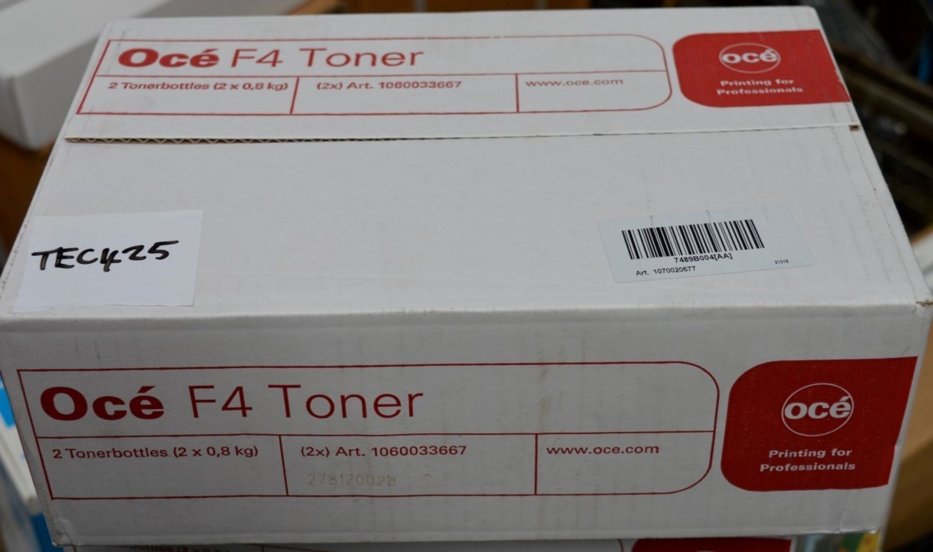 1 x Pack of Two OCE F4 Toner Cartridges - New Sealed Stock - Genuine OCE Toners - Part Number