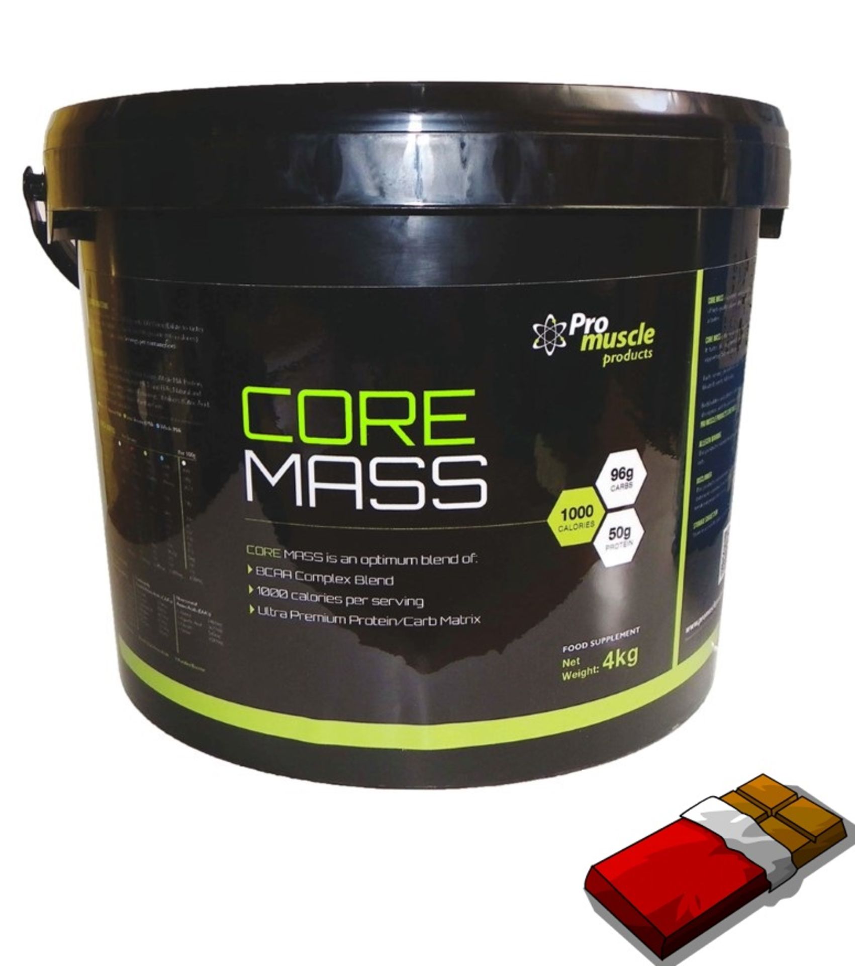 1 x Pro Muscle CORE MASS GAINER Food Supplement (4KG) - Flavour: Chocolate - New Sealed Stock - Best