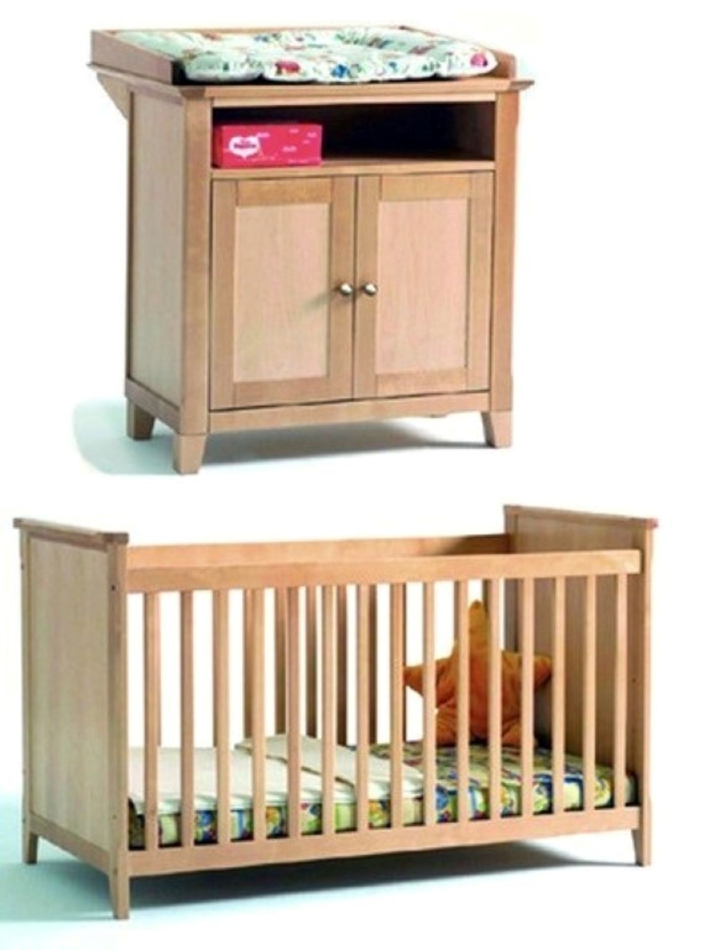 1 x Vienna Solid Wood Nursery Furniture Set - Birch - Includes Baby Changing Unit & Cot Brand - Image 2 of 4