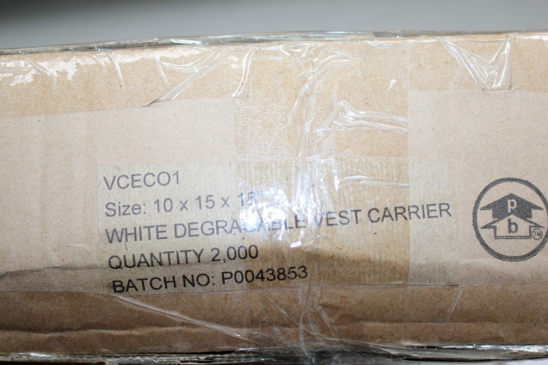 2 x Boxes Of White Carrier Bags  - A Total Of 2500 Bags - New, Unused Boxed Stock - Ref: JIM073 - - Image 6 of 6