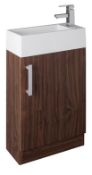 1 x Vogue Bathrooms JUNO WALNUT Floor Standing VANITY UNIT WITH BASIN -  500mm Width - 100%