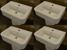 4 x Vogue Bathrooms OPTIONS Single Tap Hole SINK BASINS With Pedestals - 450mm Width - Brand New
