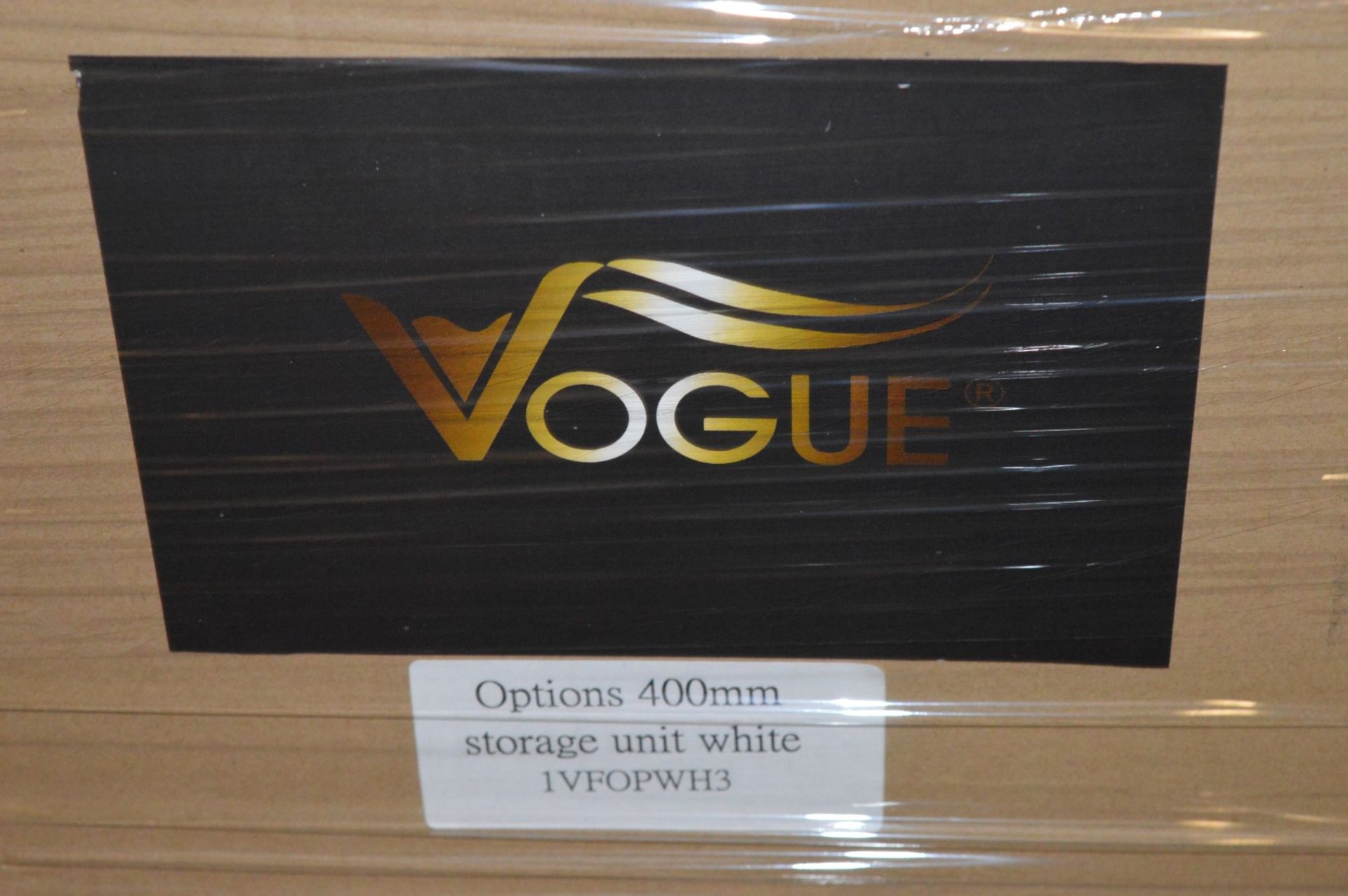 1 x Vogue Options White Gloss Bathroom 400mm Storage Cabinet - Vinyl Wrap Coating for Splash Water - Image 2 of 3