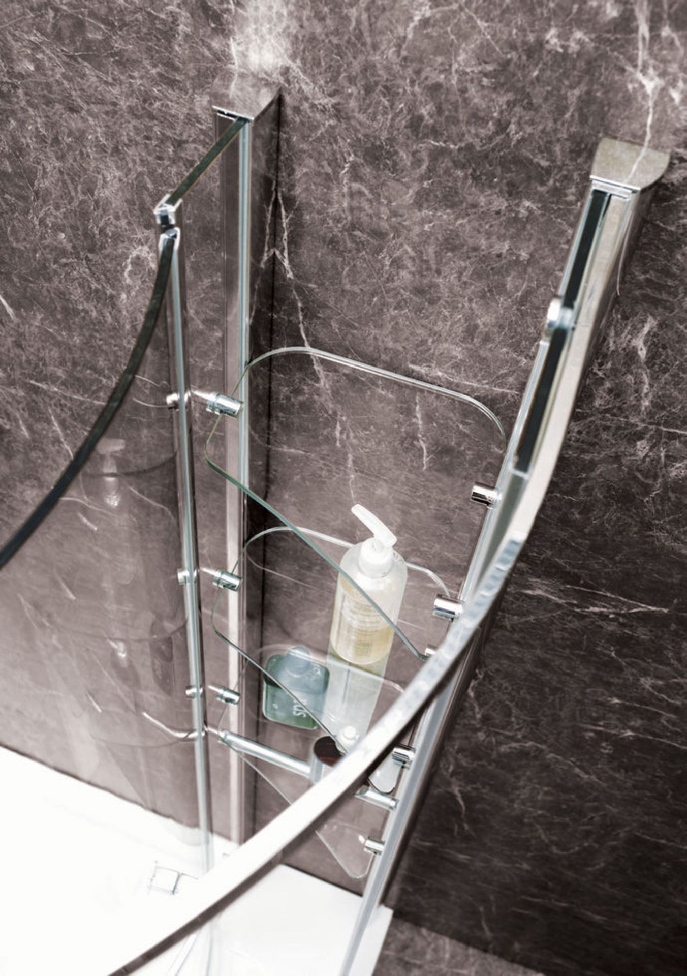 1 x Vogue Tetris Aqua Lotus Left Hand Shower Enclosure With Slimstone Stone Resin Low Profile Shower - Image 5 of 8