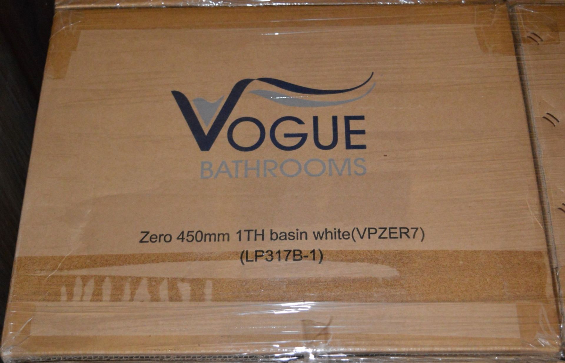 20 x Vogue Bathrooms ZERO Two Tap Hole WALL HUNG SINK BASINS - 450mm Width - Brand New Boxed Stock - - Image 3 of 4