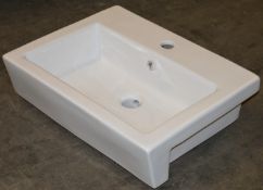 1 x Vogue Bathrooms ZEN Single Tap Hole SEMI RECESSED SINK BASIN - 550mm Width - Brand New Boxed