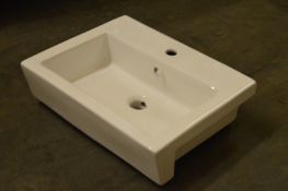 1 x Vogue Bathrooms ZEN Single Tap Hole SEMI RECESSED SINK BASIN - 550mm Width - Brand New Boxed