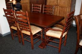 1 x Mark Webster "Burlington" Wooden Table, Plus 6 Chairs (Including 2 Carvers) Ex Display Stock –