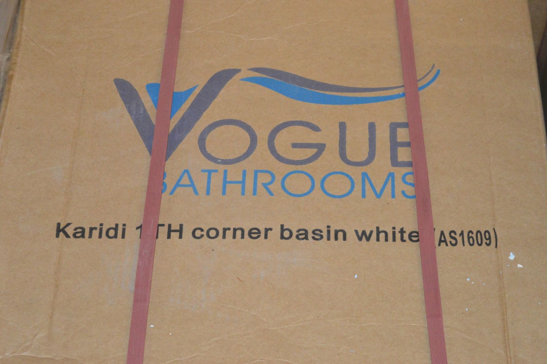 1 x Vogue Bathrooms KARIDI Single Tap Hole CORNER SINK BASIN - Brand New and Boxed - Sleek Modern - Image 2 of 4