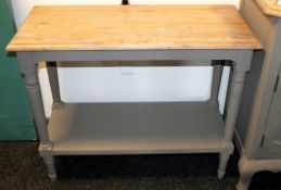 1 x Mark Webster Shabby Chic 'GHOST' Elm Console Table - Ex Display Stock – Dimensions: W100 x D45 x