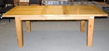 1 x Mark Webster "VERMONT" Extending Solid Reclaimed Oak Table - Dimensions: 180 x 100cm (230cm x