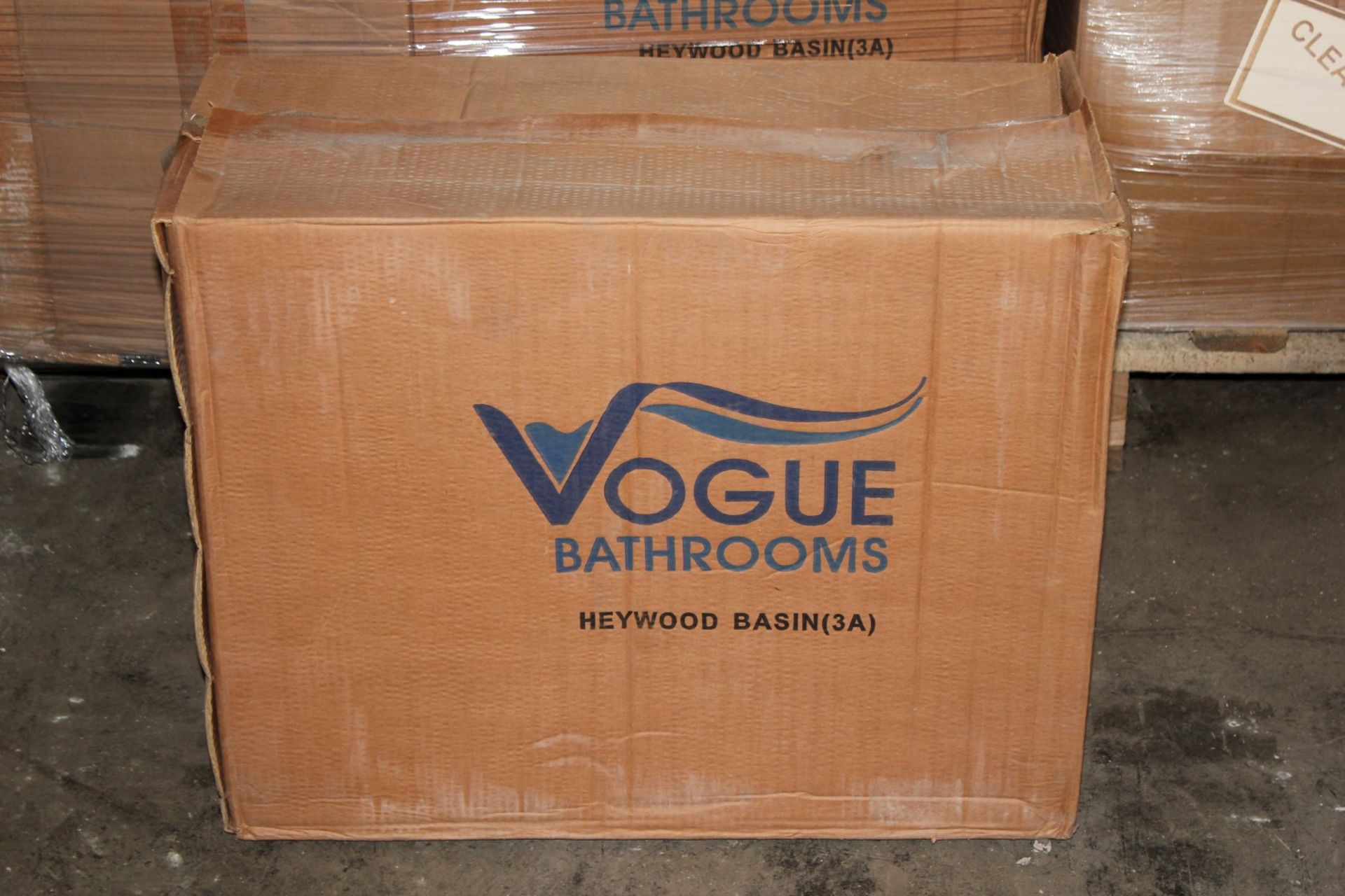 20 x Vogue Bathrooms HEYWOOD Two Tap Hole SINK BASINS With Pedestals - 580mm Width - Brand New Boxed - Image 2 of 5