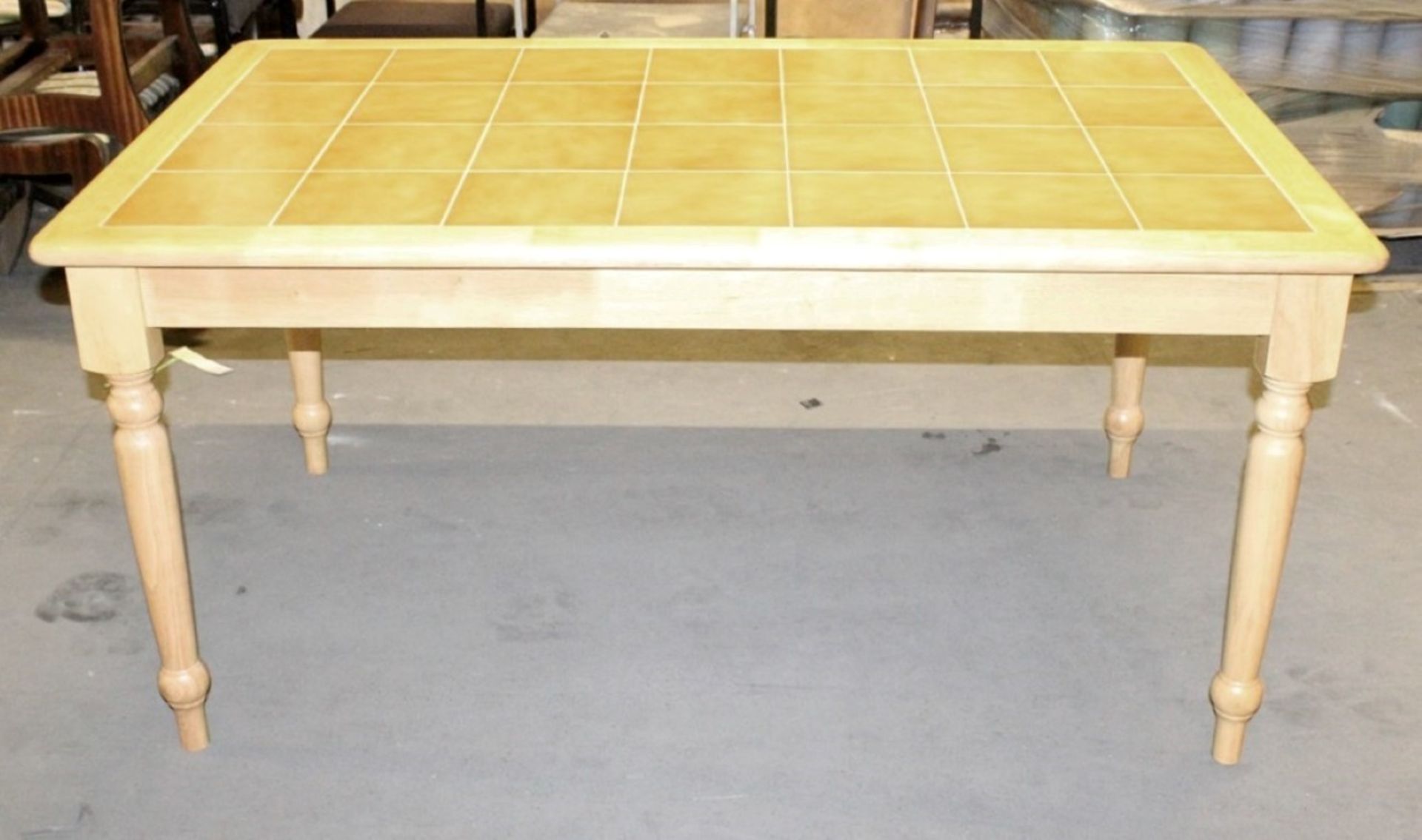 1 x Tile Top Light Oak Table - 154 x 94cm - Prebuilt, In Excellent Condition – Ref: JSB120 - Current - Image 2 of 5