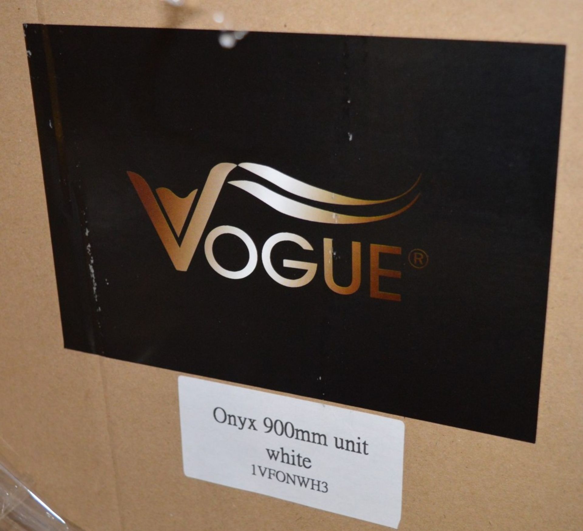 1 x Vogue Onyx White Gloss 900mm Bathroom Vanity Unit With Wash Basin - Vinyl Wrap Coating for - Image 2 of 2