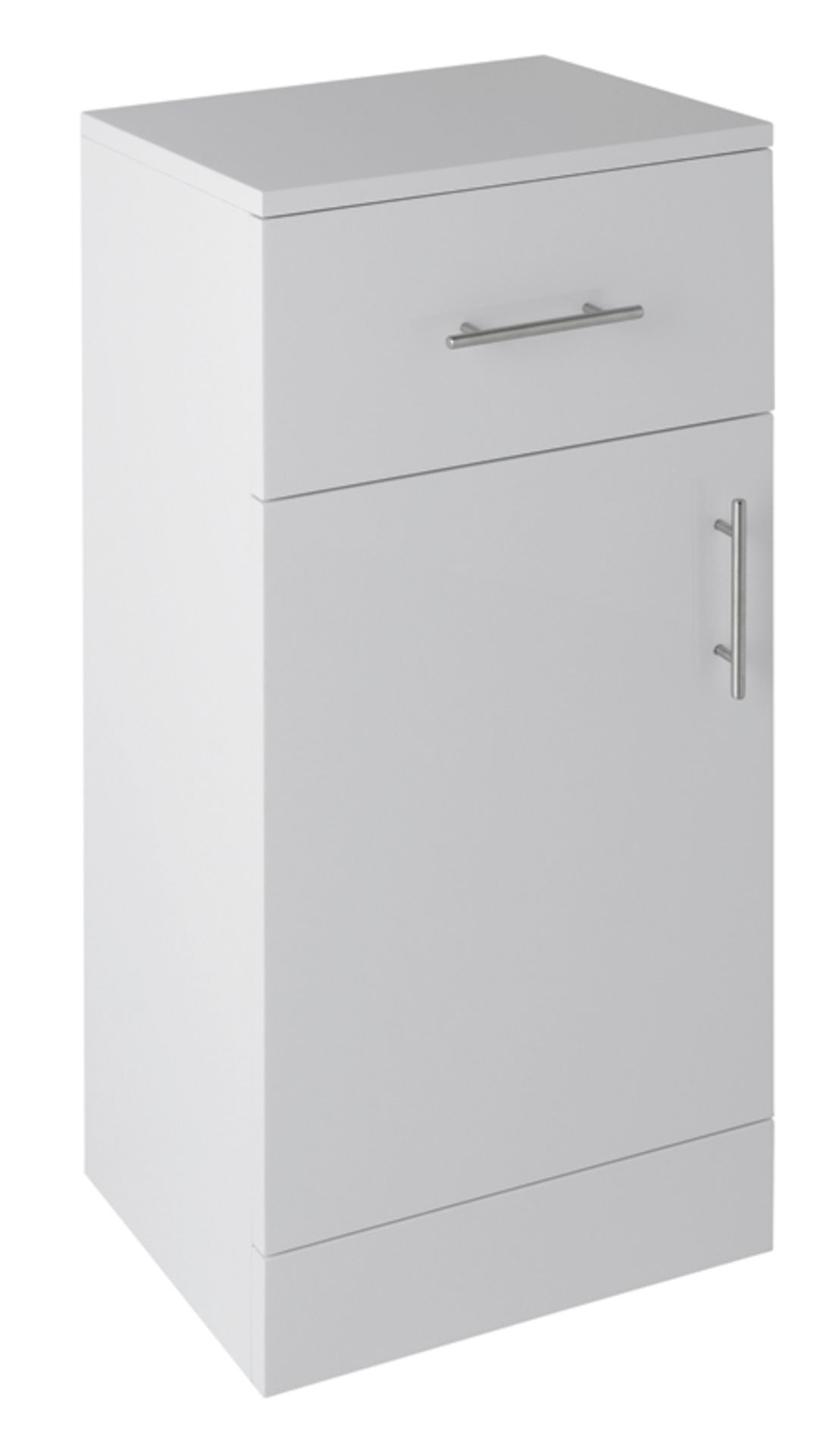 1 x Vogue Options White Gloss Bathroom 400mm Storage Cabinet - Vinyl Wrap Coating for Splash Water