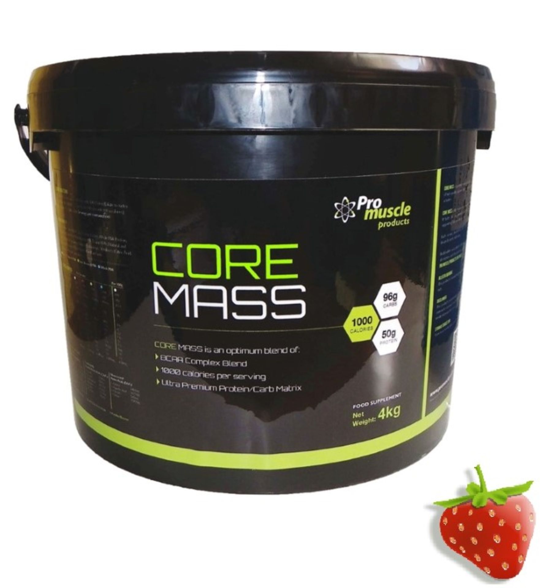 1 x Pro Muscle CORE MASS GAINER Food Supplement (4KG) - Flavour: Strawberry - New Sealed Stock -