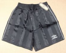 92 x Pairs Of Umbro "AZZURRI" Boys Sports Shorts - Colour: Black With White Detailing - Size:
