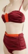 1 x Rasurel - Damson and Orange trim Bikini - R20357 Touquet -Shorty - Size 2C - UK 32 - Fr 85 -