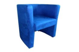 1 x Eliza Tinsley Microfibre Tub Chair - BLUE - Robust Framework, Luxurious Deep Cushioning and