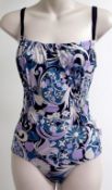 1 x 'Nina Ricci' Designer Soft Swimsuit - “COEUR JOIE” – Ref SW10 – Colour: Navy / Lilac - Size: UK: