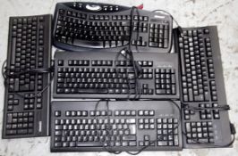 Job Lot Of 5 x Office USB Keyboards - All Black - Recently Removed From A Working Office