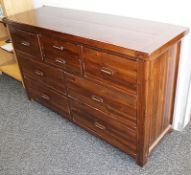 1 x Mark Webster 'Cognac' Acacia Solid Wood 8-Drawer Chest - Ex Display Stock – Dimensions: W150 x