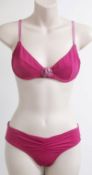 1 x 'Nina Ricci' Designer 2-Piece Soft Swimsuit – “Fleuricci” - Ref SW12 - Bright Pink Colour with