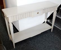 1 x Mark Webster Shabby Chic Console Table - Ex Display Stock – Dimensions: W135 x D40 x H85cm -