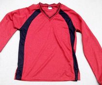 40 x Plain Football Short Sleeve Shirts - Colour: Bright RED With Black Detailing - New,  Loose