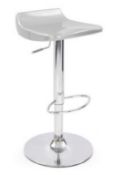 1 x Eliza Tinsley Designer Bar Stool - RED - Constructed in Strong ABS Plastic With Chrome Base