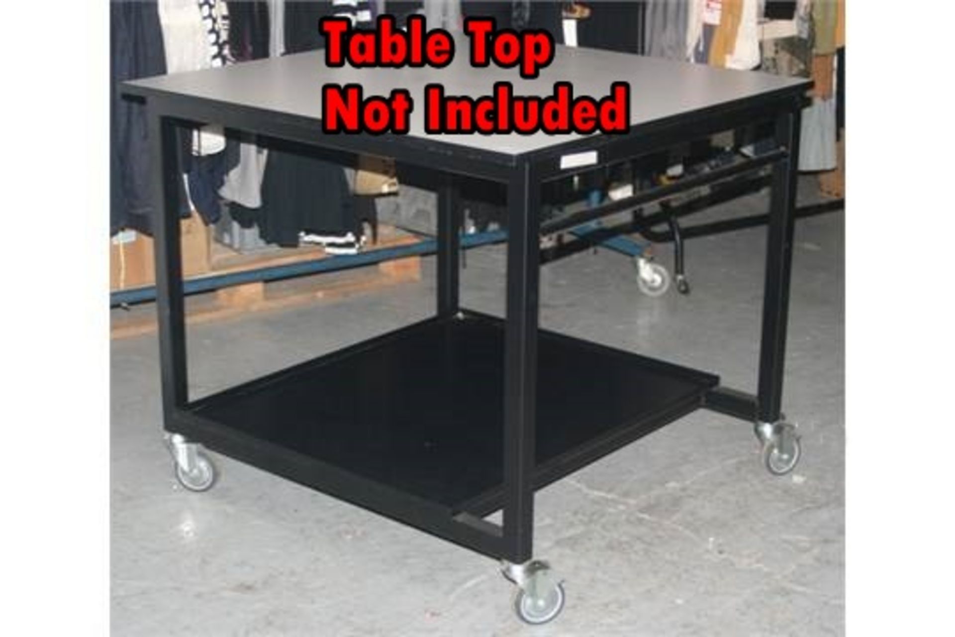 4 x Work Benches - Large Size With Undershelf and Heavy Duty Castor Wheels - Approx Size H72 x W92