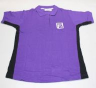 23 x LA FITNESS Branded Ladies Polo Shirts - All X-Large - Colour: Purple / Black - New & Sealed