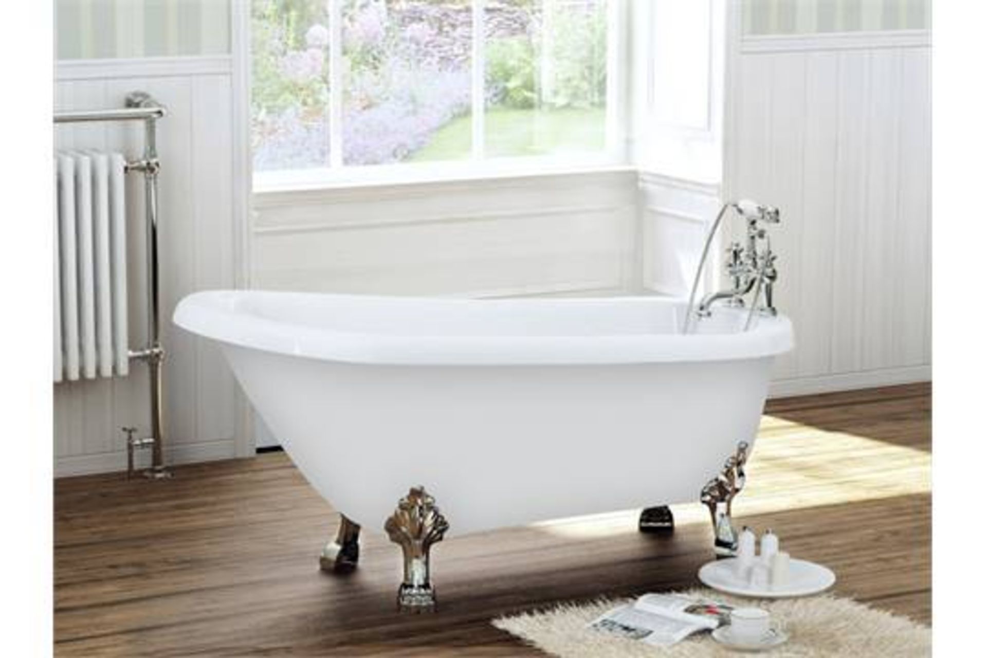 1 x Luxury Freestanding Roll Top Slipper Bath with Chrome Ball & Claw Feet - Stunning Regal Style