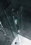 1 x Vogue Bathroom Aqua Latus Unit Cubicle Glass Shower Cabinet - 4 Storage Shelves, Corner Fixing