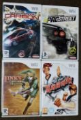 4 x Nintendo Wii Games - Includes Links Crossbow Training, All Star Karate, Need For Speed Pro