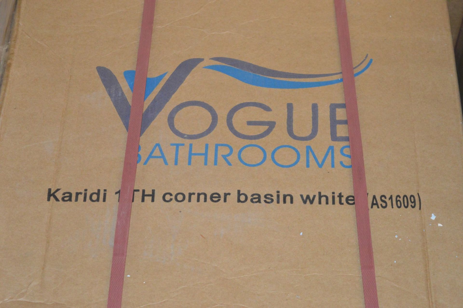 1 x Vogue Bathrooms KARIDI Single Tap Hole CORNER SINK BASIN - Brand New and Boxed - Sleek Modern - Image 3 of 4