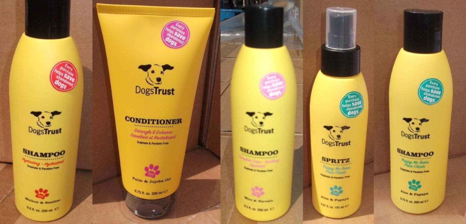 60 x Various Dogs Trust Shampoos and Conditioners - Brand New Stock - CL028 - Includes No Tears,