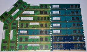 18 x Computer Memory Sticks - 256mb DDR2 - Various Brands - Ref IT010 - CL106 - Location: Altrincham