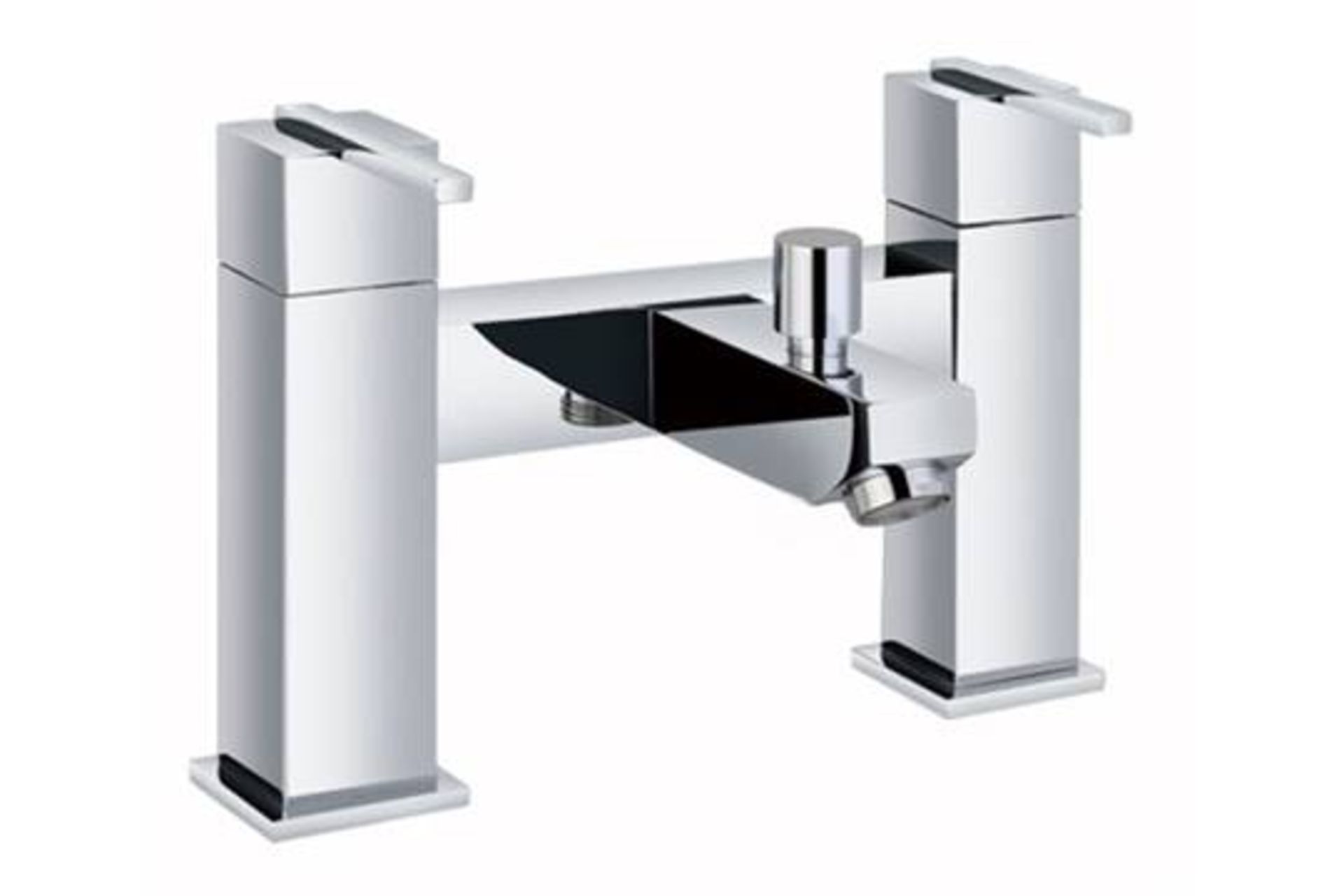 1 x Vogue Series 3 Bath Filler Taps in Chrome - Modern Bath Mixer Tap in Bright Chrome - High - Image 2 of 2