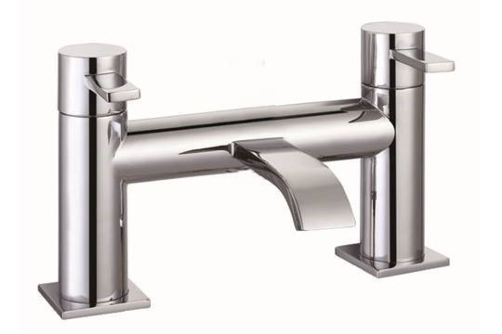 1 x Vogue Series 2 Bath Filler Taps in Chrome - Modern Bath Mixer Tap in Bright Chrome - High