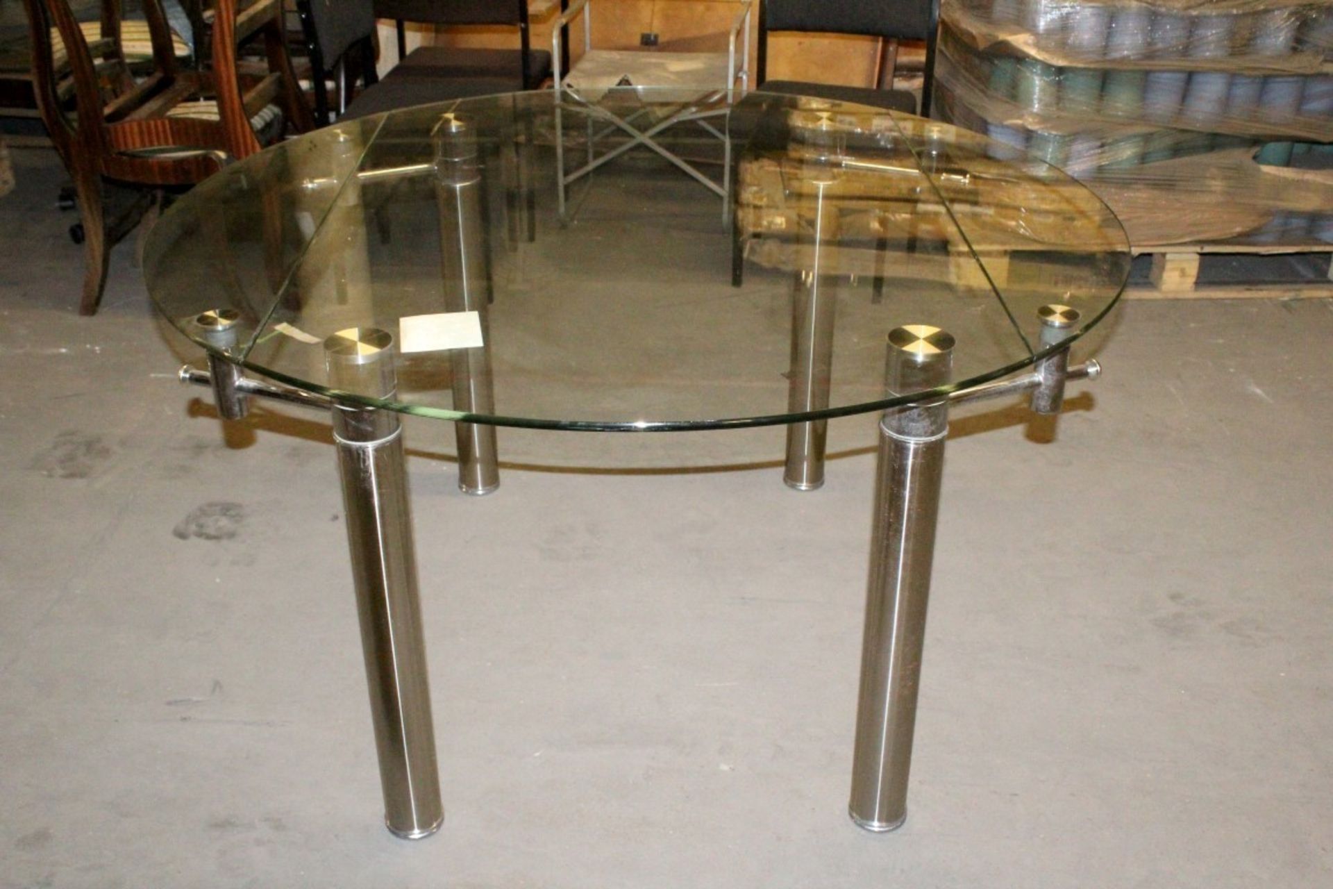 1 Mark Webster Round Extending Glass Drop Leaf Table - Dimensions ...