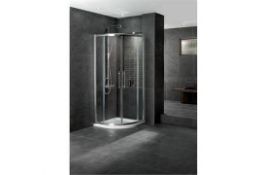 1 x Vogue AQUA LATUS Double Door 800mm Quadrant Shower Enclosure - 8mm Clear Chrome - Polished