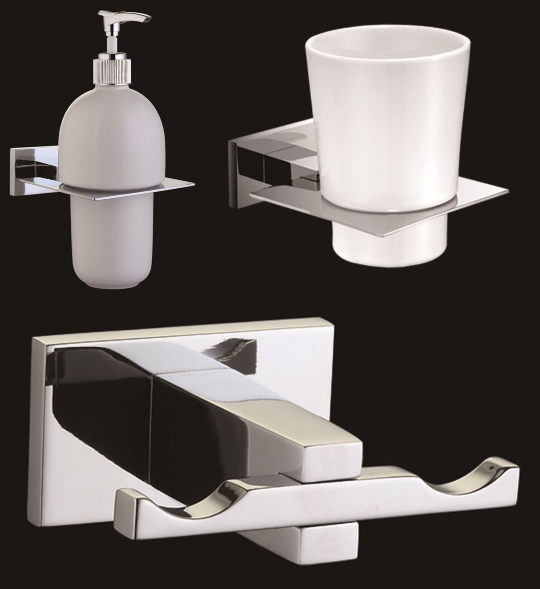 1 x Vogue Series 6 Bathroom Accessory Set in Chrome - New Boxed Stock - Includes 3 Piece Set