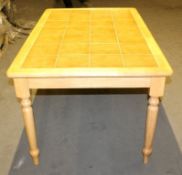 1 x Tile Top Light Oak Table - 154 x 94cm - Prebuilt, In Excellent Condition – Ref: JSB120 - Current
