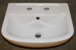 20 x Vogue Bathrooms ZERO Two Tap Hole WALL HUNG SINK BASINS - 450mm Width - Brand New Boxed Stock -
