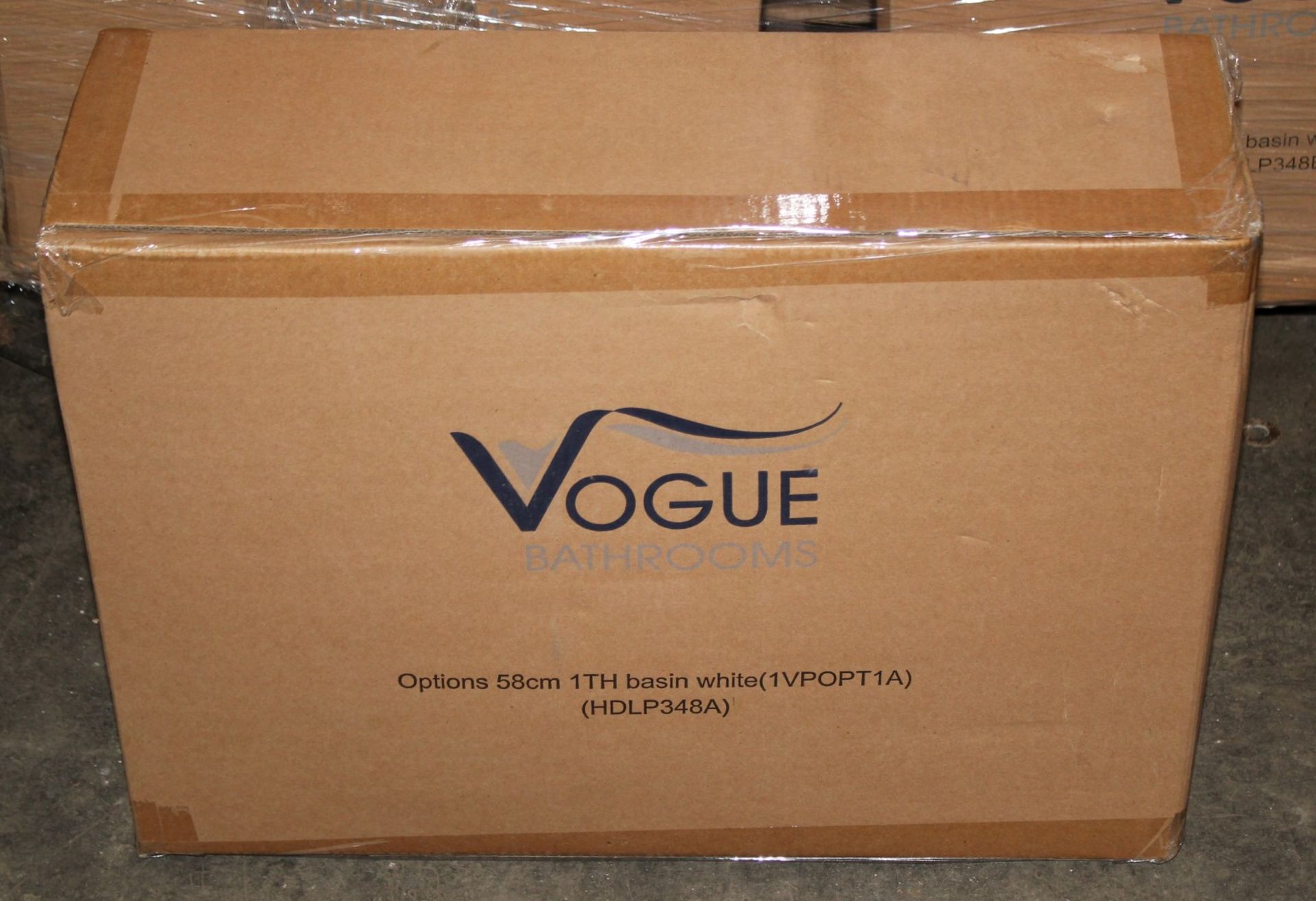 1 x Vogue Bathrooms OPTIONS Single Tap Hole SINK BASIN With Pedestal - 580mm Width - Brand New Boxed - Image 3 of 8