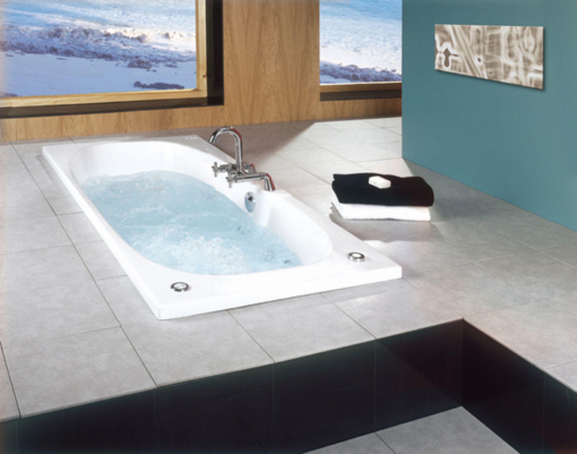 1 x Vogue Bathrooms Havari 1800x800mm Double Ended Inset Acrylic Bath - Stylish Modern Design - - Image 2 of 5