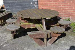1 x Round Outdoor Garden Bench - CL105 - Missing Seat - Location: Bolton BL1
