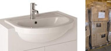 20 x Vogue Bathrooms KUDOS Single Tap Hole SEMI RECESSED SINK BASINS - 550mm Width - Brand New Boxed
